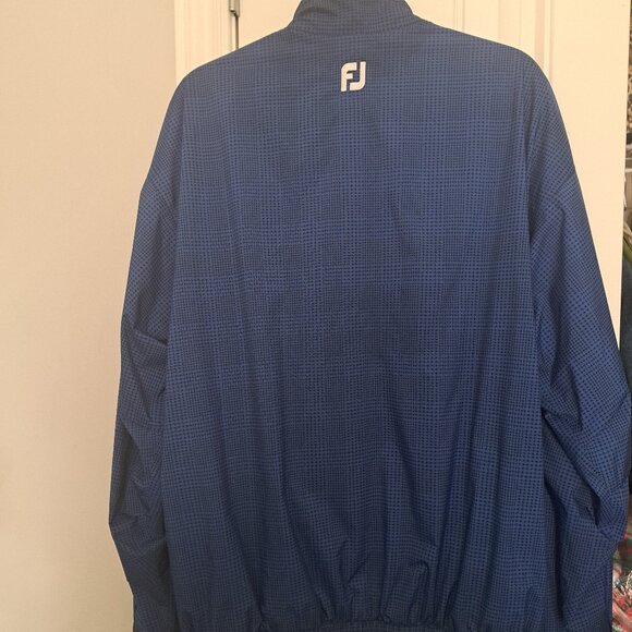 DRYJOYS by FootJoy Golf Windbreaker Jacket Blue Houndstooth pullover 1/4 zip Med - Picture 6 of 10